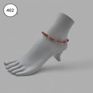 Elegant Coral Pearl Beaded Anklet